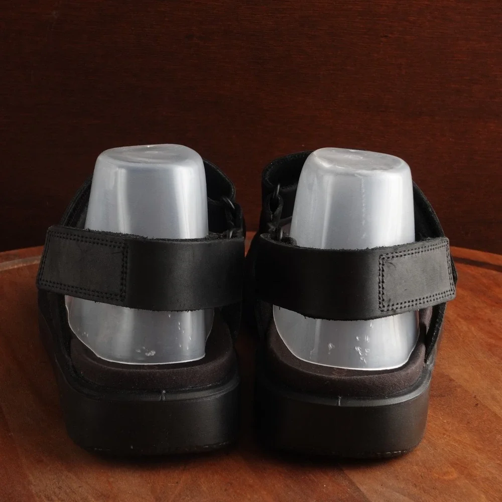 Ecco Sandals Mens SZ EU 43 US 9-9.5 BLK Flowt Leather Comfort Adjustable Shoes